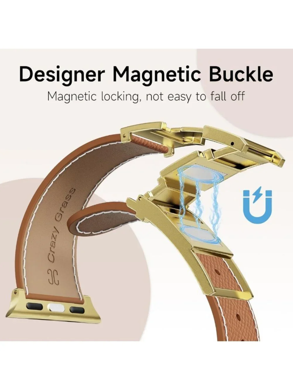 Stylish Genuine Leather Apple Watch Band for Women | H Buckle, Compatible